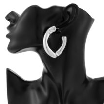 Geometric Twisted Chunky Open Hoop Stud Earrings - ArtGalleryZen