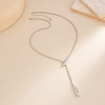 Geometric Waterdrop Charm Y Necklace - ArtGalleryZen