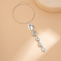 Geometric Waterdrop Pendant Collar Choker Y Necklace - ArtGalleryZen