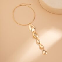 Geometric Waterdrop Pendant Collar Choker Y Necklace - ArtGalleryZen