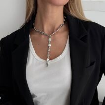 Geometric Waterdrop Y Necklace Gold Silver Layering Pendant - ArtGalleryZen