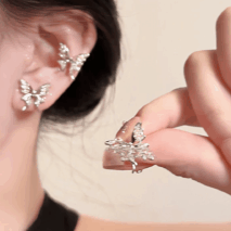 Glitter CZ Inlaid Butterfly Ear Wrap Earrings - ArtGalleryZen