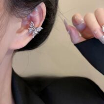 Glitter CZ Inlaid Butterfly Ear Wrap Earrings - ArtGalleryZen