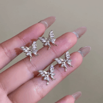 Glitter CZ Inlaid Butterfly Ear Wrap Earrings - ArtGalleryZen