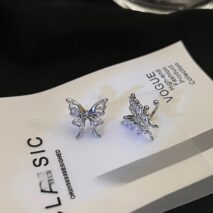 Glitter CZ Inlaid Butterfly Ear Wrap Earrings - ArtGalleryZen
