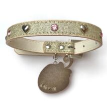 Glitter Enamel Strawberry Pendant PU Leather Collar Choker Necklace - ArtGalleryZen