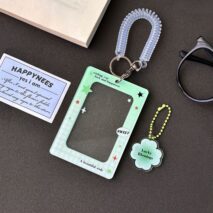 Glitter Lucky Blessings Kpop Keychain Acrylic Photocard Holder - ArtGalleryZen