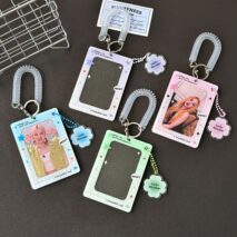 Glitter Lucky Blessings Kpop Keychain Acrylic Photocard Holder - ArtGalleryZen