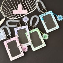 Glitter Lucky Blessings Kpop Keychain Acrylic Photocard Holder - ArtGalleryZen