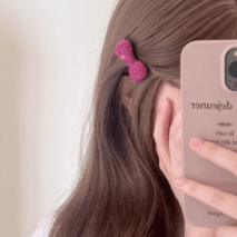 Glitter Rhinestone Bowknot Hair Clip - ArtGalleryZen
