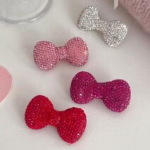 Glitter Rhinestone Bowknot Hair Clip - ArtGalleryZen