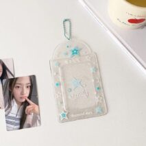Glitter Strawberry Apple Lucky Clover Star Kpop Keychain Photocard Holder - ArtGalleryZen