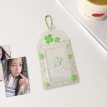 Glitter Strawberry Apple Lucky Clover Star Kpop Keychain Photocard Holder - ArtGalleryZen