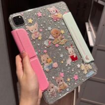 Glitter Sylvanian Families Magnetic Detachable iPad Case - ArtGalleryZen