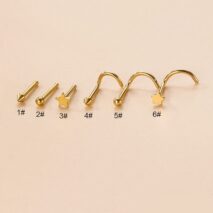 Gold Silver Plated Star Stainless Steel Nose Piercing Nose Stud - ArtGalleryZen