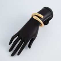 Gold Silver Tone Hammered Waterdrop Bangle Bracelet - ArtGalleryZen
