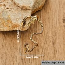 Gothic Antique Dragon Ear Cuff Climber Crawler Wrap Earring - ArtGalleryZen