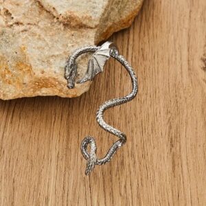 Gothic Antique Dragon Ear Cuff Climber Crawler Wrap Earring - ArtGalleryZen