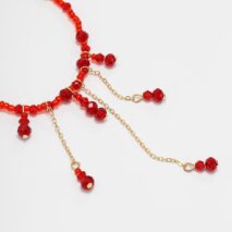 Gothic Crystal Tassel Blood Drop Halloween Choker Necklace - ArtGalleryZen