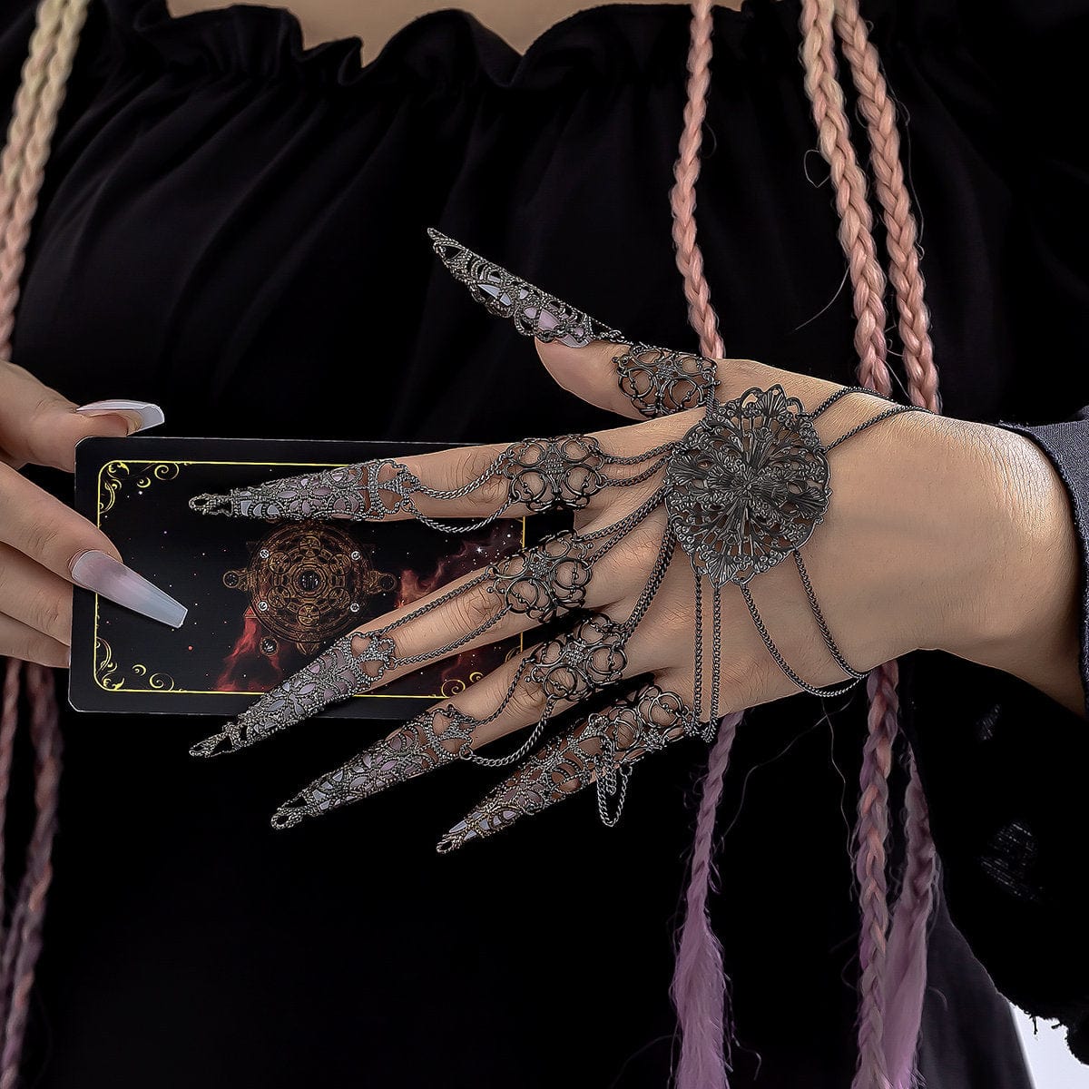 Gothic Dark Nail Fingers Hand Armor Nails Claws Bracelet - ArtGalleryZen