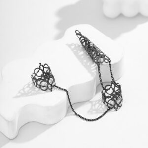 Gothic Dark Nail Fingers Hand Armor Nails Claws Finger Chain Rings - ArtGalleryZen