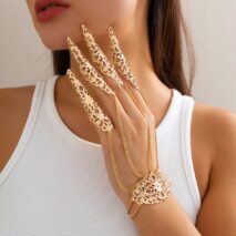 Gothic Five Finger Armor Nails Mittens Bracelet - ArtGalleryZen