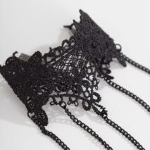 Gothic Floral Lace Five Finger Armor Nails Mittens Bracelet - ArtGalleryZen