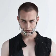 Gothic Hip Hop Glamorous Metallic Face Mask - ArtGalleryZen