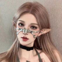 Gothic Hip Hop Glamorous Metallic Face Mask - ArtGalleryZen