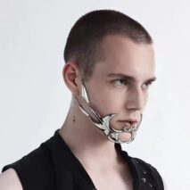 Gothic Hip Hop Glamorous Metallic Face Mask - ArtGalleryZen