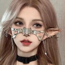 Gothic Hip Hop Glamorous Metallic Face Mask - ArtGalleryZen