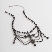 Gothic Layered Cross Pendant Crystal Chain Choker Necklace - ArtGalleryZen
