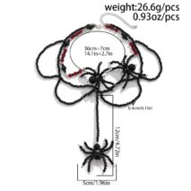 Gothic Layered Crystal Beaded Spider Necklace Earrings - ArtGalleryZen