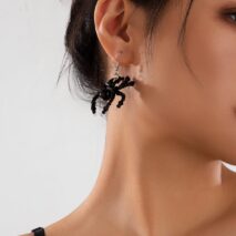 Gothic Layered Crystal Beaded Spider Necklace Earrings - ArtGalleryZen
