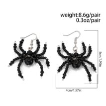 Gothic Layered Crystal Beaded Spider Necklace Earrings - ArtGalleryZen