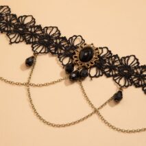 Gothic Layered Crystal Inlaid Floral Lace Arm Chain - ArtGalleryZen
