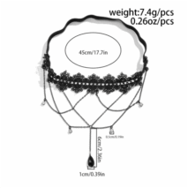 Gothic Layered Rhinestone Crystal Charm Elastic Lace Thigh Leg Chain - ArtGalleryZen