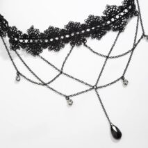 Gothic Layered Rhinestone Crystal Charm Elastic Lace Thigh Leg Chain - ArtGalleryZen