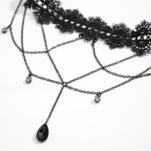 Gothic Layered Rhinestone Crystal Charm Elastic Lace Thigh Leg Chain - ArtGalleryZen