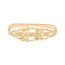 Gothic Rhinestone Inlaid Abstract Lace Pattern Hand Armor Bracelet - ArtGalleryZen