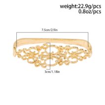 Gothic Rhinestone Inlaid Abstract Lace Pattern Hand Armor Bracelet - ArtGalleryZen