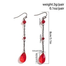 Gothic Rhinestone Waterdrop Dangle Earrings - ArtGalleryZen