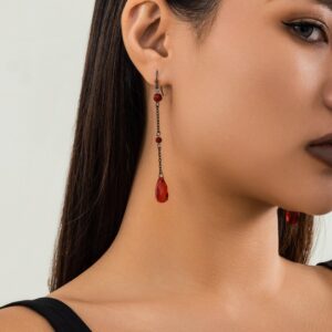 Gothic Rhinestone Waterdrop Dangle Earrings - ArtGalleryZen