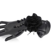 Gothic Velvet Rose Crystal Tassel Lace Bracelet - ArtGalleryZen