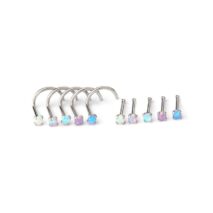 Gradient 2mm Opal Titanium Steel Nose Piercing Nose Stud - ArtGalleryZen