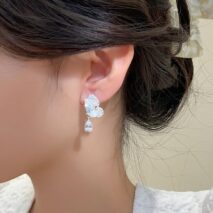 Gradient Crystal Stone Inlaid Rhinestone Dangle Butterfly Earrings - ArtGalleryZen