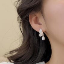 Gradient Crystal Stone Inlaid Rhinestone Dangle Butterfly Earrings - ArtGalleryZen
