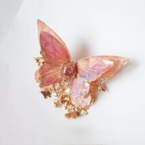 Gradient Double - Layer Butterfly Rhinestone Tassel Resin Hair Clip - ArtGalleryZen