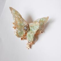 Gradient Double - Layer Butterfly Rhinestone Tassel Resin Hair Clip - ArtGalleryZen