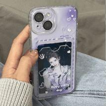 Gradient Transparent Kpop Photocard Polaroid iPhone Case - ArtGalleryZen